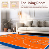 Ultra Soft Area Rug, Non Slip, Stain Resistant, Washable Area Rugs for Living Room, Bedroom, Bold Orange and Blue Palette(Orange)