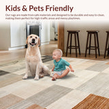 Ultra Soft Area Rug, Non Slip, Stain Resistant, Washable Area Rugs for Living Room, Bedroom, Chic Minimalist Earthy Tones Vibe(Beige)