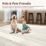 Ultra Soft Area Rug, Non Slip, Stain Resistant, Washable Area Rugs for Living Room, Bedroom, Teagan Farmhouse Collection Neutral Area With Aesthetic Appeal(Beige)