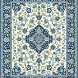 Ultra Soft Area Rug, Non Slip, Stain Resistant, Washable Area Rugs for Living Room, Bedroom, Urbane Oasis Collection Medallion Bloom Design(Ivory)