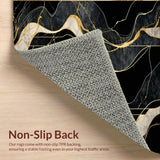 Ultra Soft Area Rug, Non Slip, Stain Resistant, Washable Area Rugs for Living Room, Bedroom, Sleek Abstract Minimalist Appeal(Black)