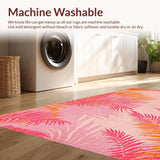 Ultra Soft Area Rug, Non Slip, Stain Resistant, Washable Area Rugs for Living Room, Bedroom, Sophisticated Colorful Nature Pattern(Pink)