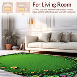 Ultra Soft Area Rug, Non Slip, Stain Resistant, Washable Area Rugs for Living Room, Bedroom, Nature-Inspired Non-Slip Living Room Rug(Green)