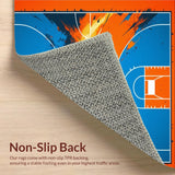 Ultra Soft Area Rug, Non Slip, Stain Resistant, Washable Area Rugs for Living Room, Bedroom, Energetic Blue and White Pattern(Orange)