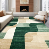 Ultra Soft Area Rug, Non Slip, Stain Resistant, Washable Area Rugs for Living Room, Bedroom, Modern Abstract Machine Area Beige Dark Green(Green)