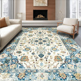 Ultra Soft Area Rug, Non Slip, Stain Resistant, Washable Area Rugs for Living Room, Bedroom, Contemporary Light Bloom Design(Beige)