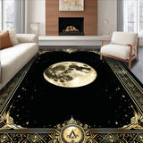 Ultra Soft Area Rug, Non Slip, Stain Resistant, Washable Area Rugs for Living Room, Bedroom, Enchanting Black and White Visuals(Gold)