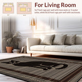 Ultra Soft Area Rug, Non Slip, Stain Resistant, Washable Area Rugs for Living Room, Bedroom, Rustic Earthy Coir Charm(Black)
