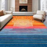 Ultra Soft Area Rug, Non Slip, Stain Resistant, Washable Area Rugs for Living Room, Bedroom, Artistic Round Design with Radiance(Orange)