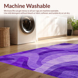 Ultra Soft Area Rug, Non Slip, Stain Resistant, Washable Area Rugs for Living Room, Bedroom, Playful Lavender Abstract Wave(Purple)