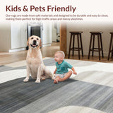 Ultra Soft Area Rug, Non Slip, Stain Resistant, Washable Area Rugs for Living Room, Bedroom, Chic Contemporary Diamond Arrangement(Gray)