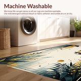 Ultra Soft Area Rug, Non Slip, Stain Resistant, Washable Area Rugs for Living Room, Bedroom, Elegant Black and Ivory Animal Print(Gold)