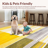 Ultra Soft Area Rug, Non Slip, Stain Resistant, Washable Area Rugs for Living Room, Bedroom, Vibrant Coastal Lattice Design(Yellow)