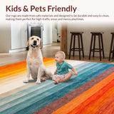 Ultra Soft Area Rug, Non Slip, Stain Resistant, Washable Area Rugs for Living Room, Bedroom, Vibrant Abstract Geometric Arrangement(Orange)