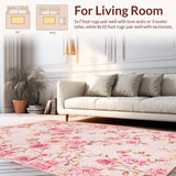 Ultra Soft Area Rug, Non Slip, Stain Resistant, Washable Area Rugs for Living Room, Bedroom, Soft Pastel Minimalist Aesthetic(Pink)