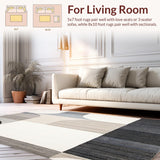 Ultra Soft Area Rug, Non Slip, Stain Resistant, Washable Area Rugs for Living Room, Bedroom, Small Area for Entryway Beige Grey Modern Abstract Design(Gray)
