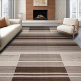 Ultra Soft Area Rug, Non Slip, Stain Resistant, Washable Area Rugs for Living Room, Bedroom, Trendy Minimalist Grid Arrangement(Brown)