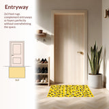 Ultra Soft Area Rug, Non Slip, Stain Resistant, Washable Area Rugs for Living Room, Bedroom, Cozy Rustic Fun Pattern(Yellow)