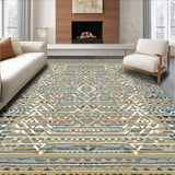 Ultra Soft Area Rug, Non Slip, Stain Resistant, Washable Area Rugs for Living Room, Bedroom, Inviting Soft-Toned Circular Style(Blue)