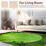 Ultra Soft Area Rug, Non Slip, Stain Resistant, Washable Area Rugs for Living Room, Bedroom, Botanical Green Lily Pad Bedroom Meditation Rug(Green)