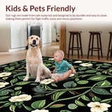 Ultra Soft Area Rug, Non Slip, Stain Resistant, Washable Area Rugs for Living Room, Bedroom, Vivid Nature-Infused Artistry(White)