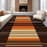 Ultra Soft Area Rug, Non Slip, Stain Resistant, Washable Area Rugs for Living Room, Bedroom, Rustic Earthy Striped Textile(Brown)