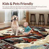 Ultra Soft Area Rug, Non Slip, Stain Resistant, Washable Area Rugs for Living Room, Bedroom, Contemporary Abstract Deer Theme(Brown)
