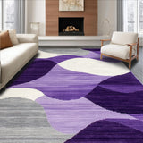 Ultra Soft Area Rug, Non Slip, Stain Resistant, Washable Area Rugs for Living Room, Bedroom, Contemporary Chic Geometric Fusion(Purple)