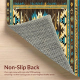 Ultra Soft Area Rug, Non Slip, Stain Resistant, Washable Area Rugs for Living Room, Bedroom, Striking Bold Colorful Tribal Style(Brown)