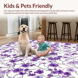 Ultra Soft Area Rug, Non Slip, Stain Resistant, Washable Area Rugs for Living Room, Bedroom, Radiant Circular Cozy Decor Element(Purple)