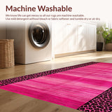Ultra Soft Area Rug, Non Slip, Stain Resistant, Washable Area Rugs for Living Room, Bedroom, Funky Geometric Animal Aesthetic(Pink)