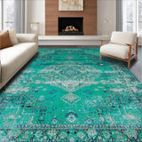 Lively Turquoise Floral Motif(Blue)