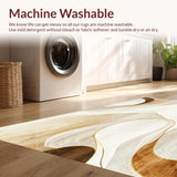 Beige Swirls Indoor Area Throw Faux Wool Entrance Door Mat(Beige)