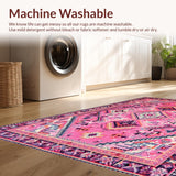 Ultra Soft Area Rug, Non Slip, Stain Resistant, Washable Area Rugs for Living Room, Bedroom, Vibrant Cowboy Theme Mat(Pink)