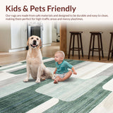 Ultra Soft Area Rug, Non Slip, Stain Resistant, Washable Area Rugs for Living Room, Bedroom, Elegant Modern Wave Aesthetic(Gray)