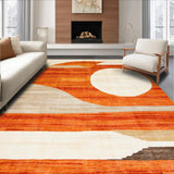 Ultra Soft Area Rug, Non Slip, Stain Resistant, Washable Area Rugs for Living Room, Bedroom, Vibrant Sun and Moon Aesthetic(Orange)