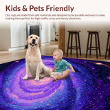 Ultra Soft Area Rug, Non Slip, Stain Resistant, Washable Area Rugs for Living Room, Bedroom, Radiant Colorful Constellation Layout(Purple)