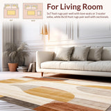 Ultra Soft Area Rug, Non Slip, Stain Resistant, Washable Area Rugs for Living Room, Bedroom, Brown Beige Abstract Area(Beige)