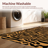 Ultra Soft Area Rug, Non Slip, Stain Resistant, Washable Area Rugs for Living Room, Bedroom, Chic Modern Zebra and Leopard Pattern Area Rug(Brown)