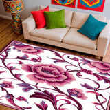 Blooming Carnation Scroll with Layered Petal Motifs and Flourishing Vines(Mauve)