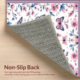 Ultra Soft Area Rug, Non Slip, Stain Resistant, Washable Area Rugs for Living Room, Bedroom, Vibrant Nature-Inspired Scalloped Charm(Pink)