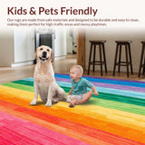 Ultra Soft Area Rug, Non Slip, Stain Resistant, Washable Area Rugs for Living Room, Bedroom, LGBT Pride Rainbow Area Boho Chic(Red)