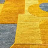 Ultra Soft Area Rug, Non Slip, Stain Resistant, Washable Area Rugs for Living Room, Bedroom, Geometric Contemporary Bedroom Soft Area Carpet(Yellow)