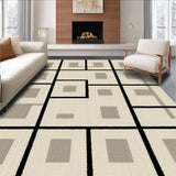 Ultra Soft Area Rug, Non Slip, Stain Resistant, Washable Area Rugs for Living Room, Bedroom, Urban Loft Geometric Area Carbon Infusion Collection(Beige)