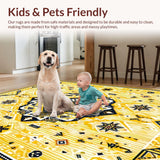 Ultra Soft Area Rug, Non Slip, Stain Resistant, Washable Area Rugs for Living Room, Bedroom, Elegant Cozy Medallion Design(Yellow)