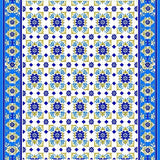 Ultra Soft Area Rug, Non Slip, Stain Resistant, Washable Area Rugs for Living Room, Bedroom, Timeless Mediterranean Tile Classic Azure and Cream Area(Blue)