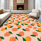 Ultra Soft Area Rug, Non Slip, Stain Resistant, Washable Area Rugs for Living Room, Bedroom, Bright Fresh Fruit Inspired Decor(Orange)