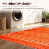 Ultra Soft Area Rug, Non Slip, Stain Resistant, Washable Area Rugs for Living Room, Bedroom, Elegant Warm Toned Minimalism(Orange)