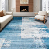 Ultra Soft Area Rug, Non Slip, Stain Resistant, Washable Area Rugs for Living Room, Bedroom, Contemporary Distressed Abstract Motif(Blue)