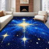 Ultra Soft Area Rug, Non Slip, Stain Resistant, Washable Area Rugs for Living Room, Bedroom, Vibrant Cosmic Abstract Aesthetic(Blue)